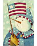 Stars & Stripes Snowman Banner