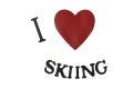 I Love Skiing flag