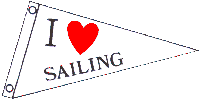 I Love Sailing Boat Pennant