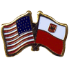 [U.S. & Poland Eagle Flag Pin]