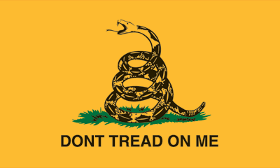 [Gifimage of Gadsden flag(1776):DONT TREAD ON ME]