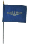 Submarine Silver Dolphins Desk Flag