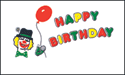 Happy Birthday Clown flag