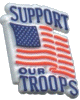 Plastic Support Our Troops Pin
