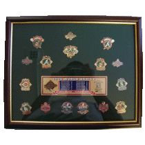 [1995 World Series Framed 16 Pin Set]