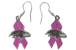 [Ravens Pink Ribbon Earrings]