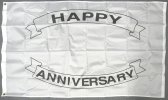3x5' Nylon Happy Anniversary B/W Flag