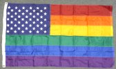 3x5' Nylon Rainbow w/ 50 Stars Flag