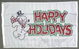 3x5' Nylon Happy Holidays Snowman flag