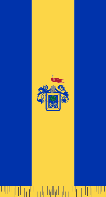 Pennant of Guadalajara, Jalisco, M&eacute;xico, as hoisted in the Municipal headquarters.