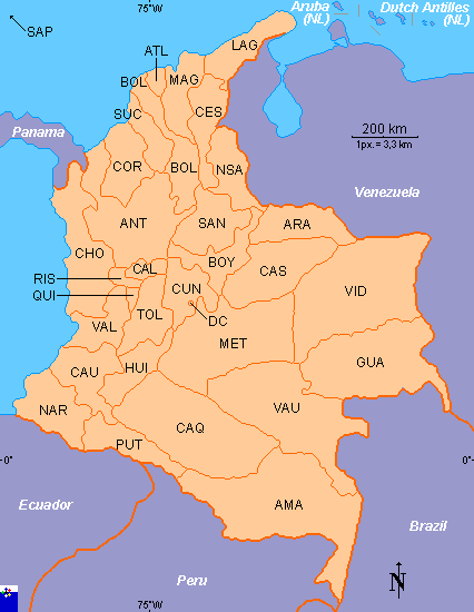 Clickable Map Of Colombia