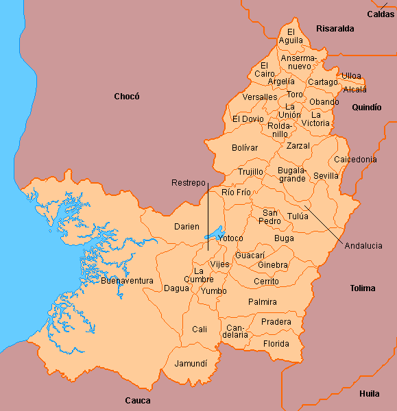 Cauca Colombia Map