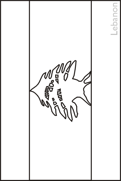 Lebanon Flag Coloring Sheet