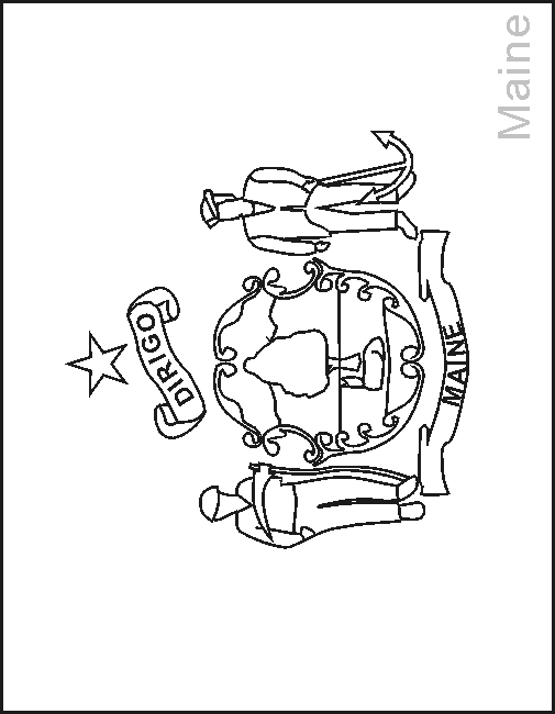 maine flag coloring pages - photo #8