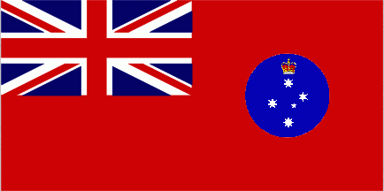 [Depiction of Victorian red ensign with blue disc]