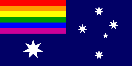 [Pride version of national flag with rainbow canton]