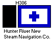 [Hunter River New Steam Navigation Co. houseflag and funnel]
