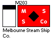[Melbourne Steam Ship Co. houseflag and funnel]