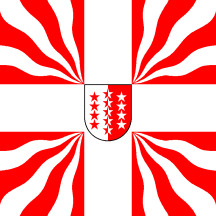 [Modern war flag of canton Valais / Wallis (decorative only)]