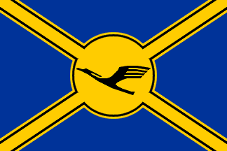[Lufthansa house flag]