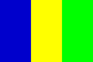 [vertical tribands blue-yellow-green]
