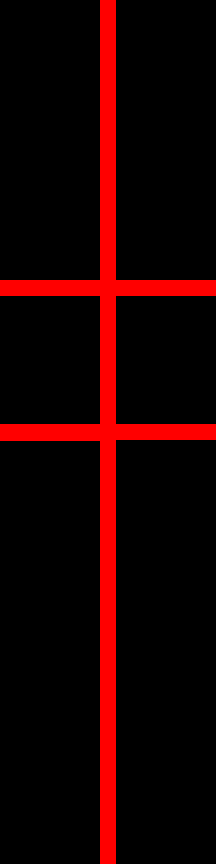 [black double cross on red]
