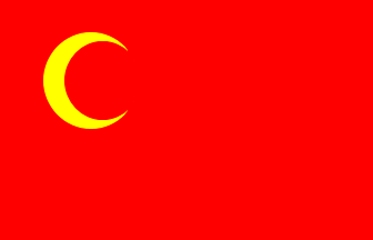 [red with a golden crescent in canton]