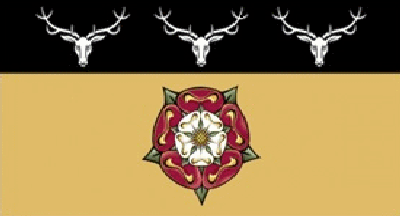[variant Banner of Arms 1 of Derbyshire, England]