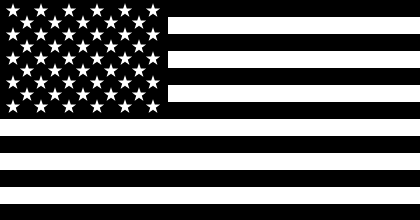 [black and white USA flag]