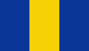 Alternative flag of Jalisco: blue-yellow/blue plain vertical triband