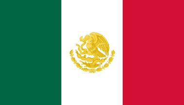 [Bandera Nacional (National Flag of Mexico) with full golden Coat of Arms. By Juan Manuel Gabino Villascán]