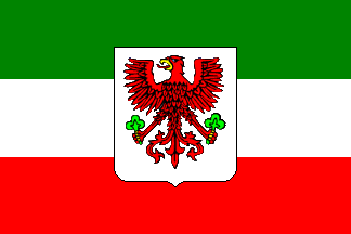 [Gorzów Wielkopolsky flag with Coat of Arms]