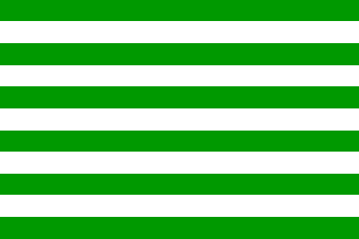 13 green-white stripe flag