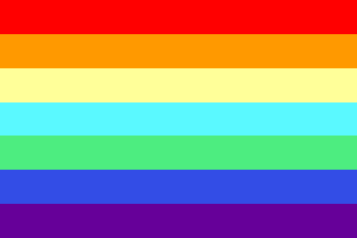 [Rainbow flag with unordered stripes]