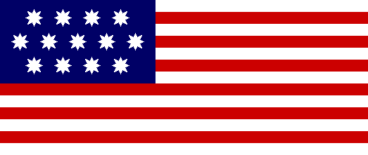 [U.S. 13 star Shaw flag]