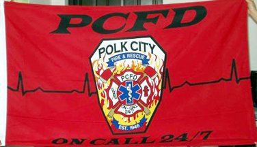 [Flag of Polk County fire department, Iowa]