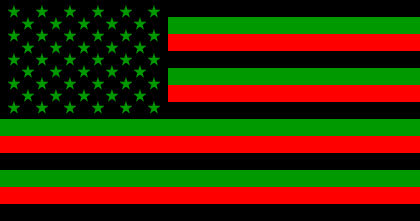 [Afro-American with Green Starsflag]