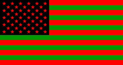 [Afro-American with Green Stars flag]