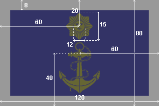[Escuela Naval flag construction sheet]