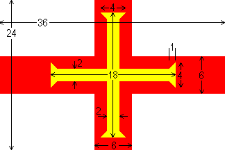 [Construction sheet of Guernsey flag]