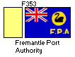 [Fremantle Port Authority houseflag and funnel]