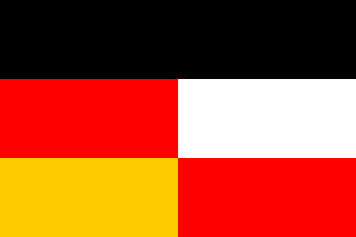 [Flag Proposal no. 14: Quartered flag red-white-gold-red with top black stripe (Germany 1919-1933)]