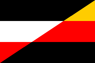 [Flag Proposal no. 15: Flag divided diagonally black-white-red and black-red-gold (Germany 1919-1933)]