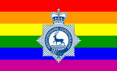 [Variant Hertfordshire Police flag]