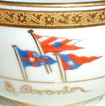 Pennant flags on Cauldon china