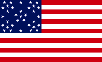 [Cross Design 34 Star U.S. flag]