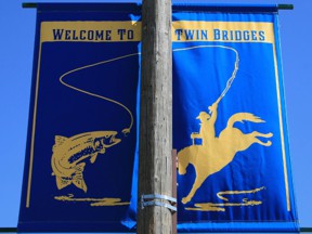 [Banners in Twin Bridges, Montana]