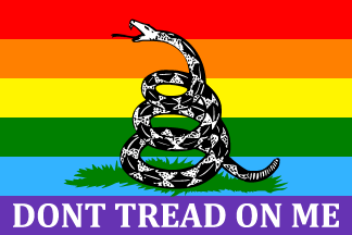 [Gay Gadsden flag]