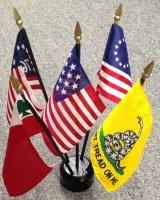 Bicentennial 5 Flag Desk Set