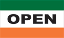 [Open green/white/orange Flag]